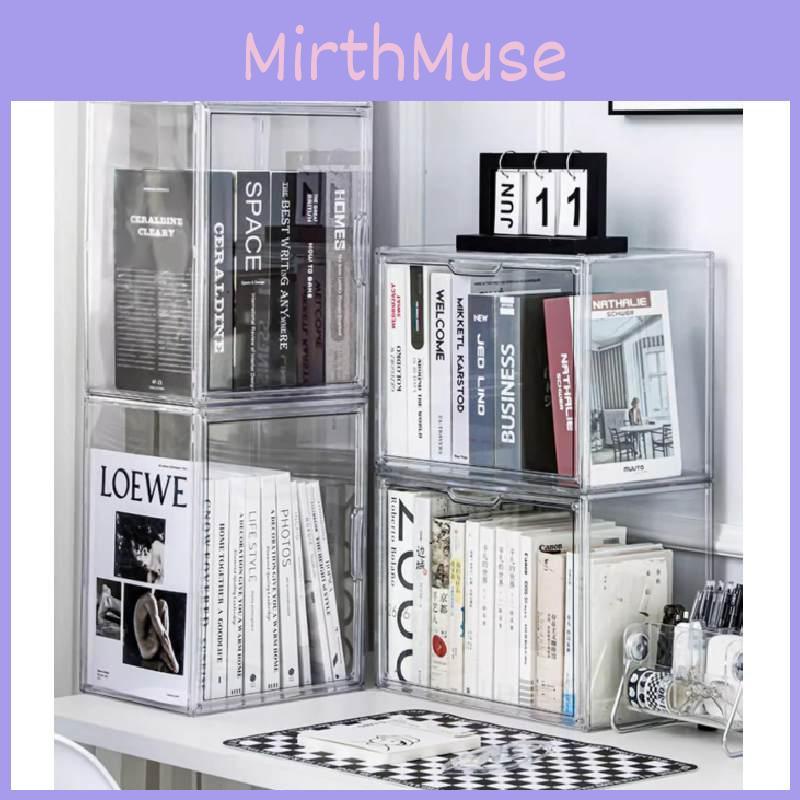 Transparent Plastic Book Storage Box With Lid For Cd Magazine Desktop Organizer