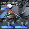 Car Charger USB Type C Adaptor 120W Fast Charge Retractable Charging Cable with Cords QC Adapter Car Charger For Iphone Android