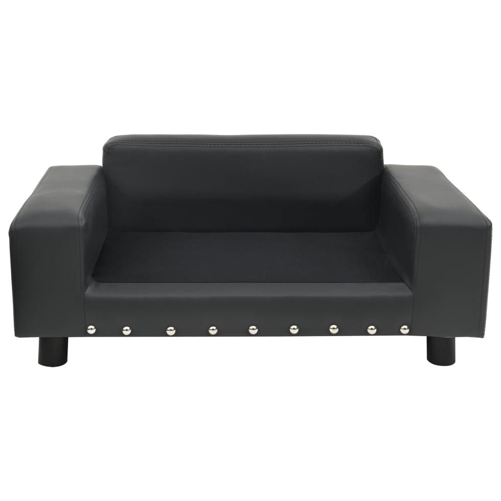 Pet Sofa Dark Gray 81x43x31 cm Plush and Faux Leather