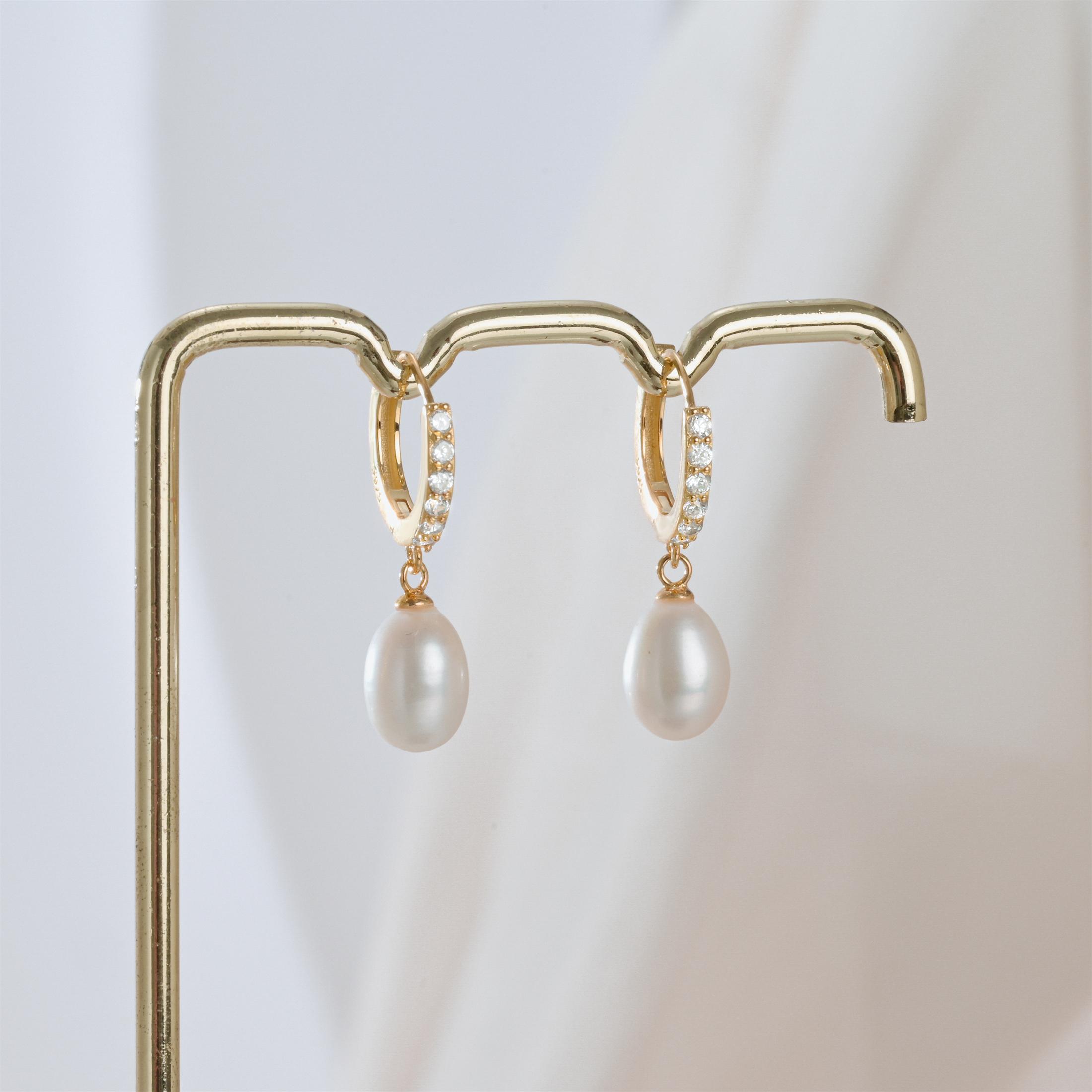 HENGSHENG Simple Fashion Pearl Jewelry Earrings Natural Pearl Freshwater Pearls Jewelry Bohemian Earrings For Women Girls белый