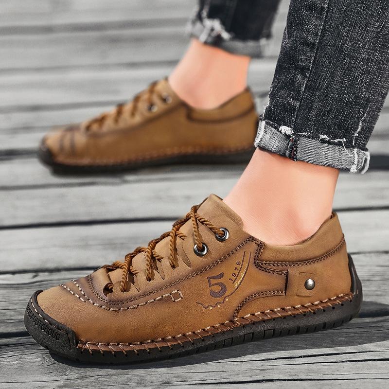 Shoes for Men Leather Casual Shoes Fashion Soft Homme Outdoor Comfortable High Quality Classic Ankle Non-slip Flats