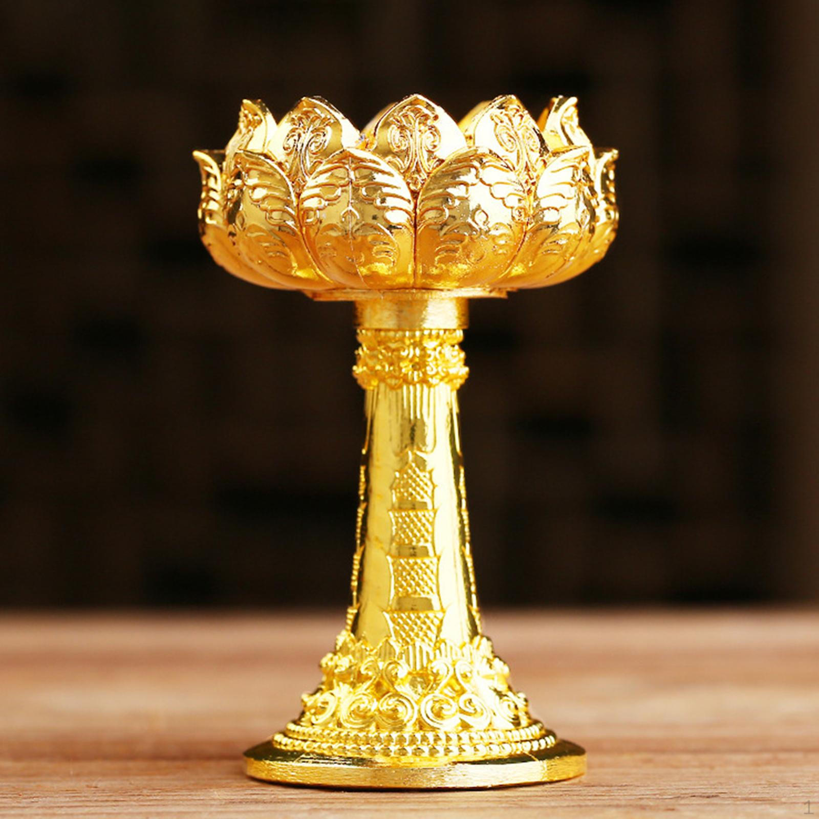 Lotus Ghee Lamp Holder Candle Tea Light Buddhist Altar Supplies for Home
