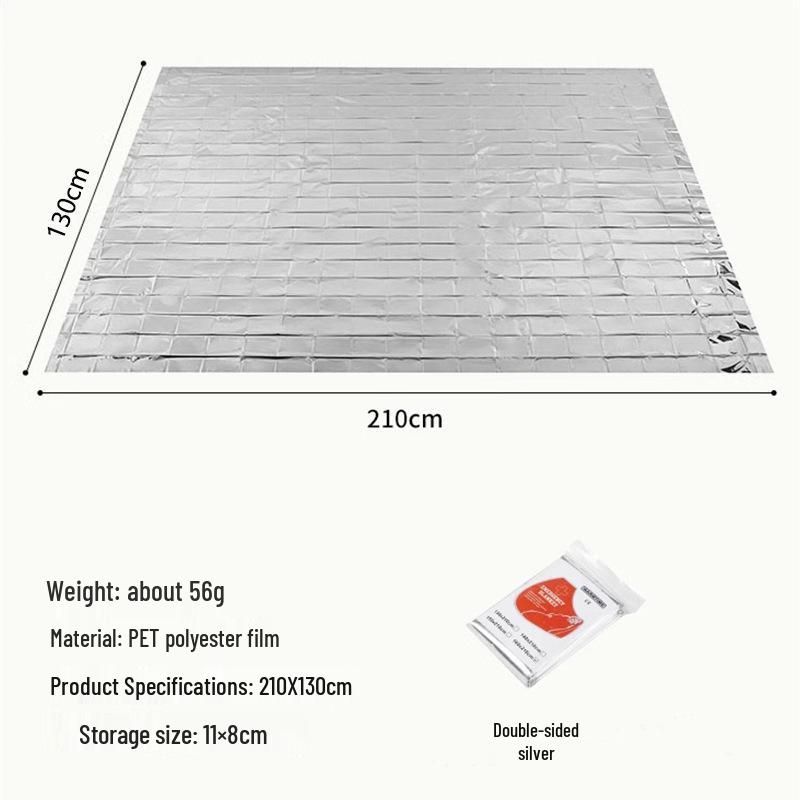 Outdoor Aluminum Foil Survival Blanket for Cold Protection and Hypothermia Prevention