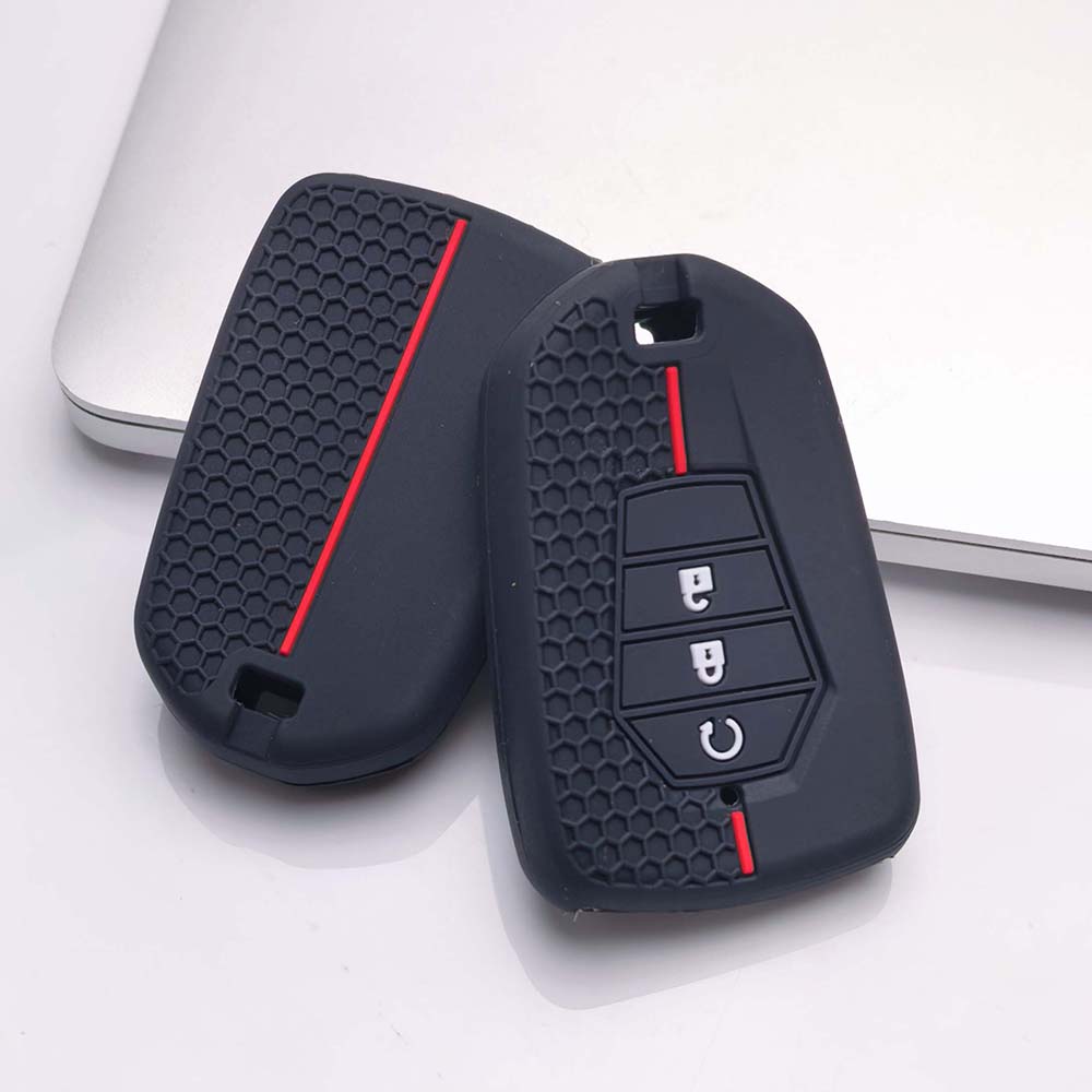 Key Fob Cover for Isuzu D-MAX MU-X Soft Silicone Protective Case Scratch Resistant Shockproof Anti-Dust Durable Key Holder Soft Grip Texture