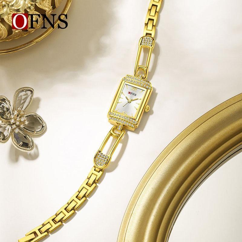 Fashion Luxury Square Dial Women Quartz Watch Elegant Alloy Strap Waterproof Wristwatch Reloj Mujer Girls Clock Gift