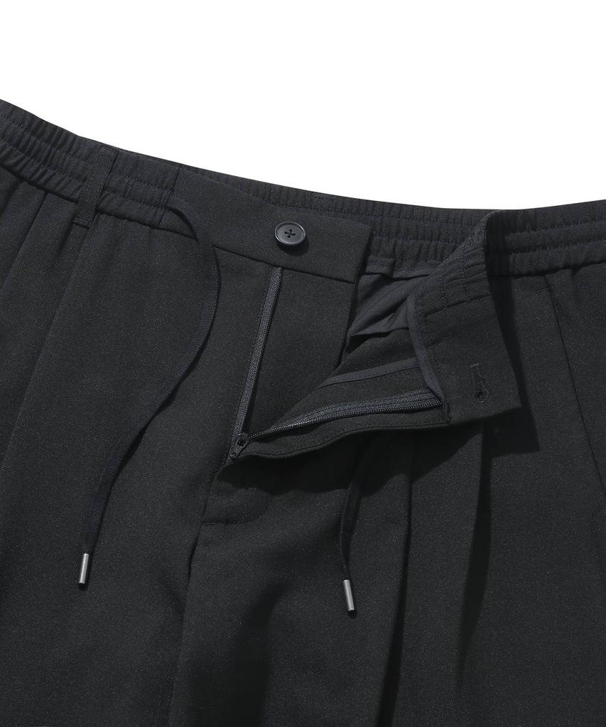 COVERNAT Summer Double-Pleated Semi-Wide Slacks Black