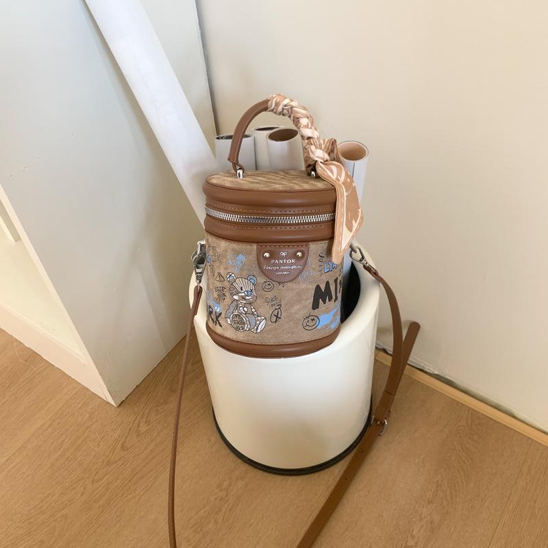 

Summer new light luxury graffiti bucket bag trendy birthday gift women s bag casual commuting versatile portable shoulder bag 14*12*16