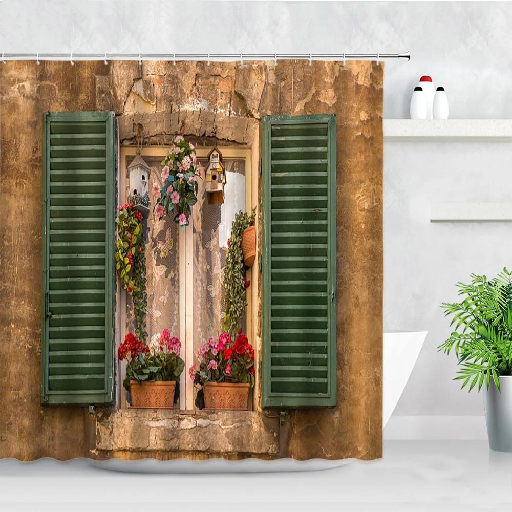 Conjunto de cortina de chuveiro floral roxo lavanda rosa rosa flores simples decoração de banheiro cortinas de poliéster pano de fundo de fotografia