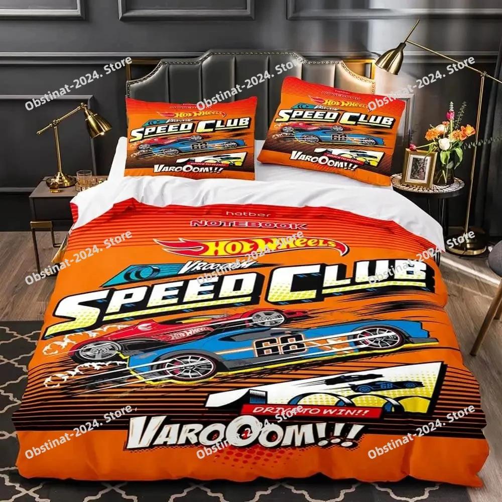 Monster Truck Hot Wheel Povlečení Sada Povlečení s Potiskem s Povlakem na Polštář Potah na Peřinu Měkký Jednolůžko Dvojlůžko Queen Super King Velikost