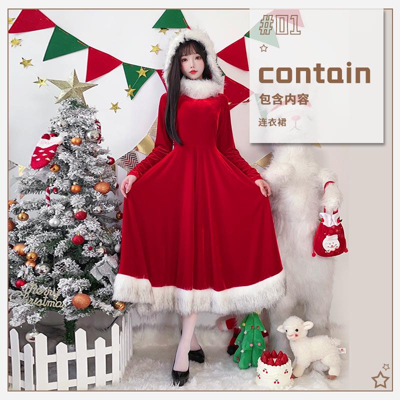 

Рождественский костюм Санта-Клауса Рождественский костюм Сценический костюм для вечеринки Платье XL