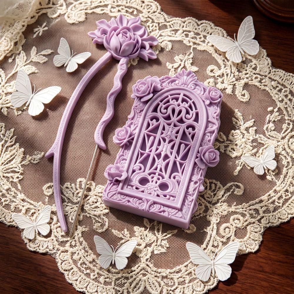 Embossed Rose Fuse Beads Tools Set Vintage Bead Tweezers Pen Kit DIY Handmade