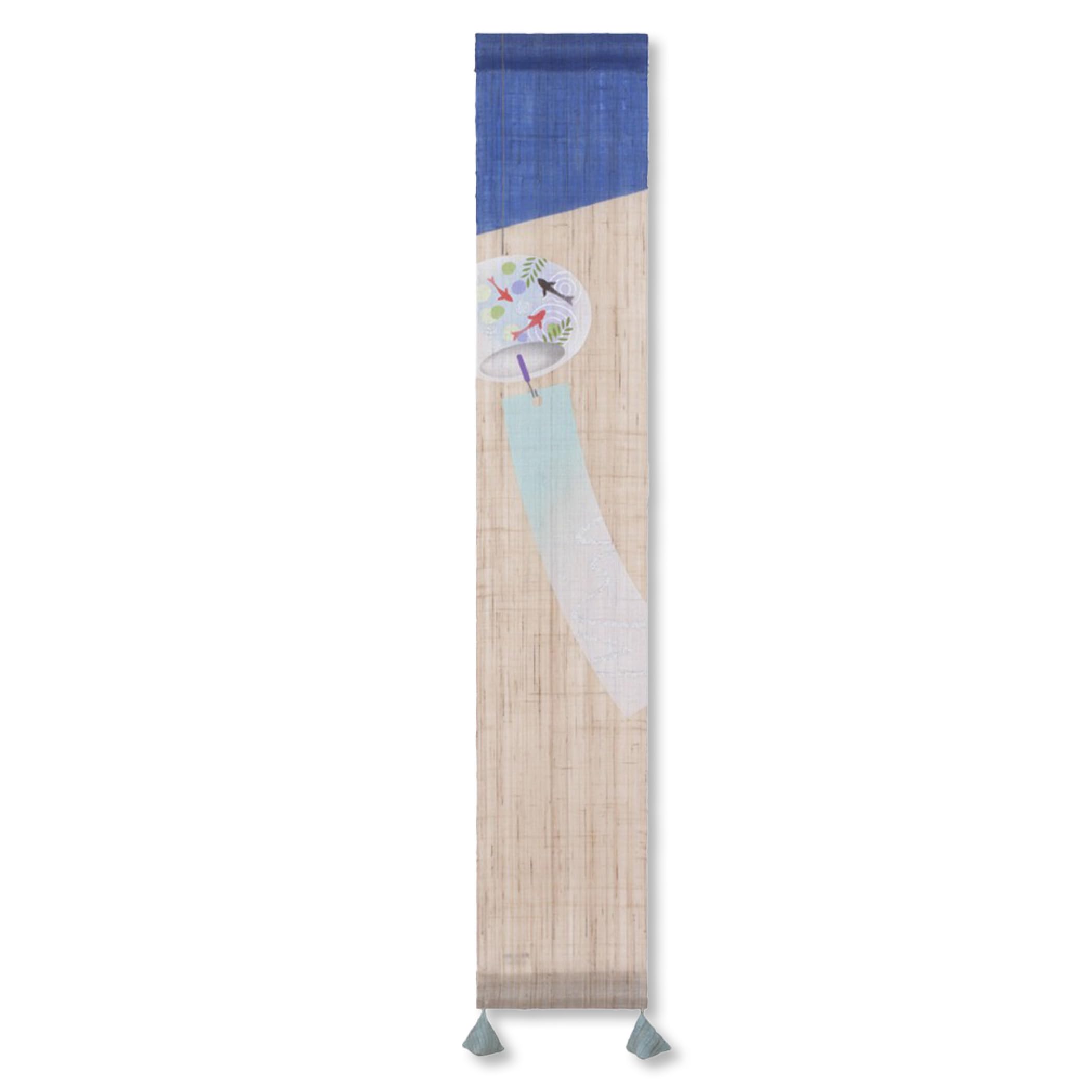 

Kyoto Rakushian Small Tapestry Wind by Lucier Mini Hanging Interior Display [Glass Chime] Japan, 100% Linen, Scroll,