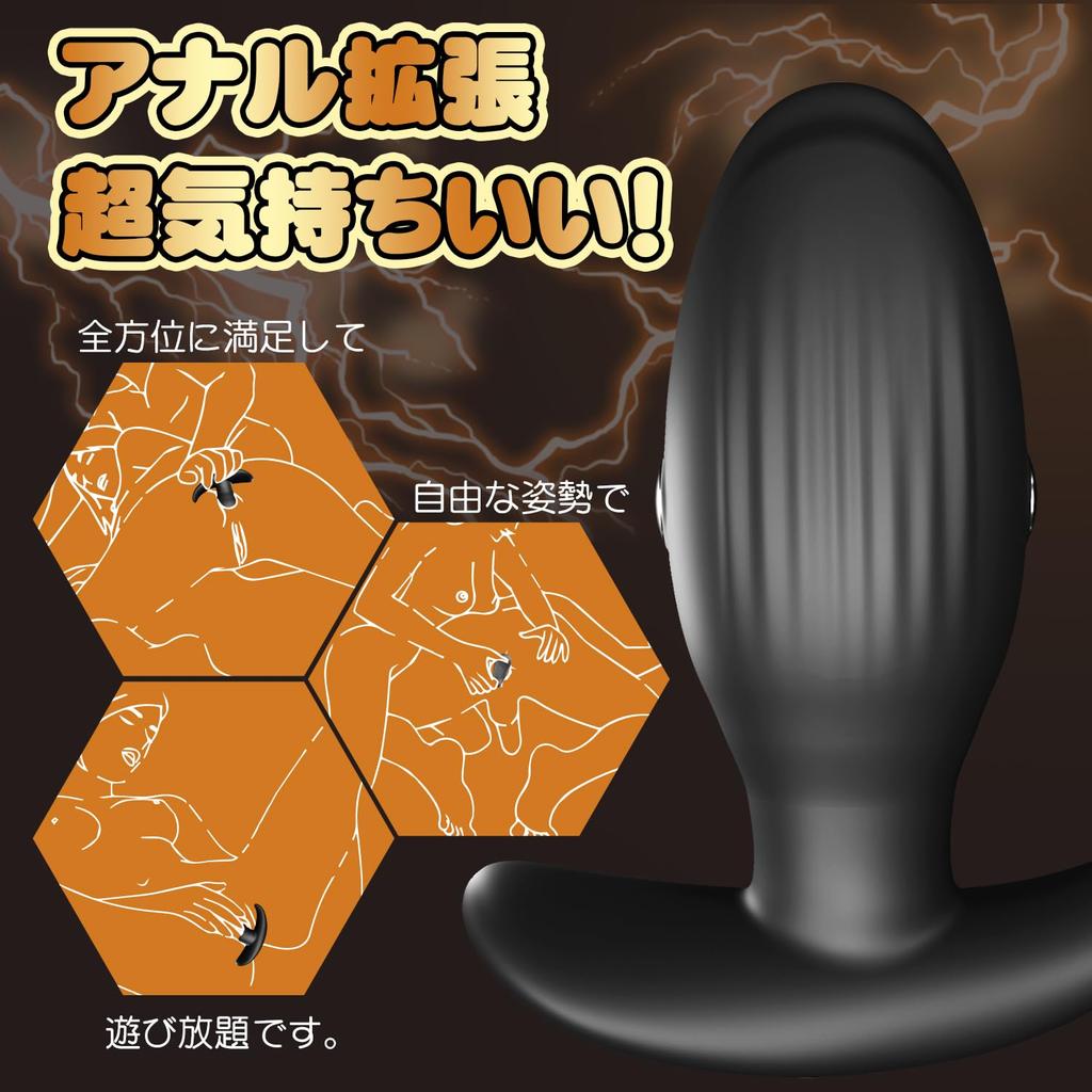 AiFox Anal Electric Anal Anal 7 Types of Electric Current Stimulation and 7 Types of Intense Remote Powerful Remote USB Adult Toy Plug, Plug,