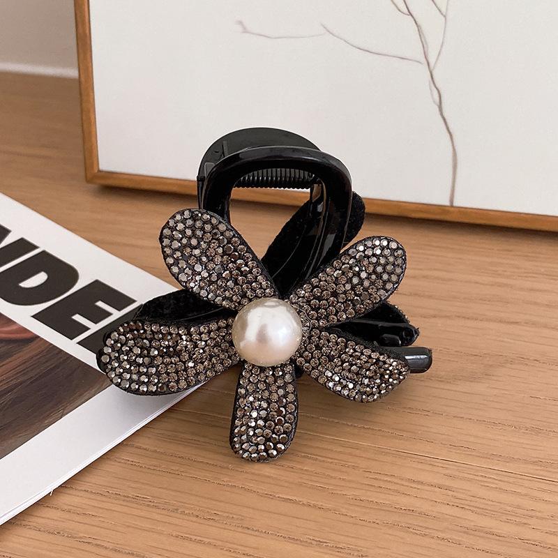 

Новая корейская заколка для волос со стразами, элегантные черные заколки для волос в виде крабов, женские головные уборы, аксессуары для волос, заколки для волос с хвостиком
