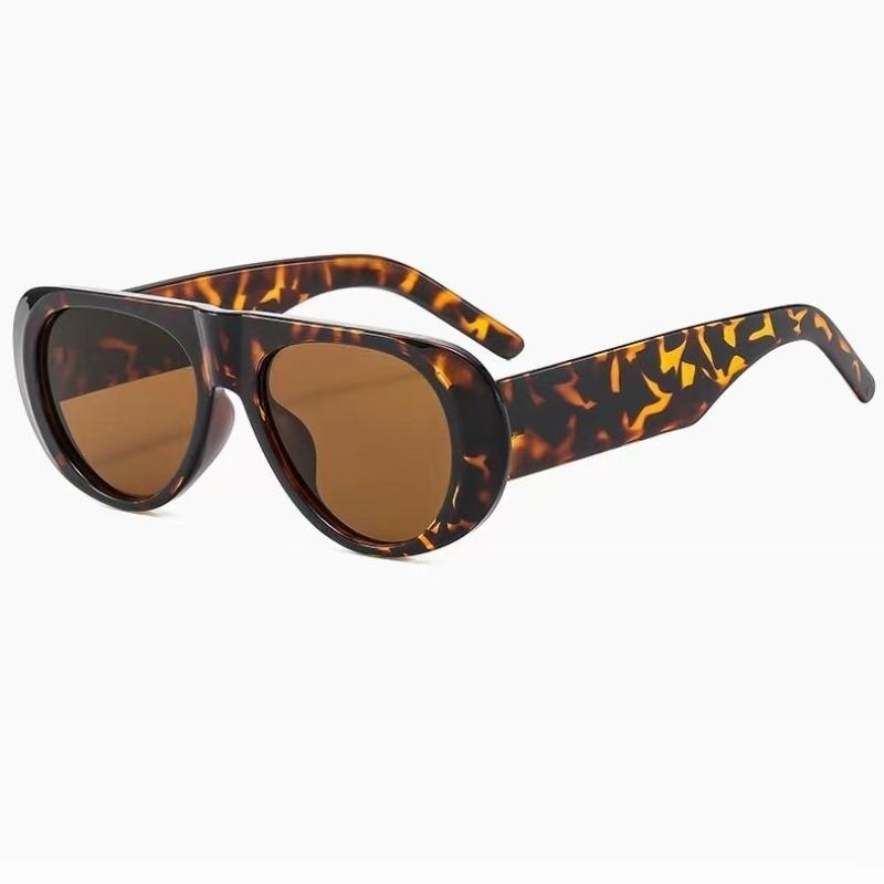 Retro Oval Sunglasses Women Brand Designer Glasses New Ins Fashion Personalized Pilot Eyewear Fashion Men Eyeglasses UV400
