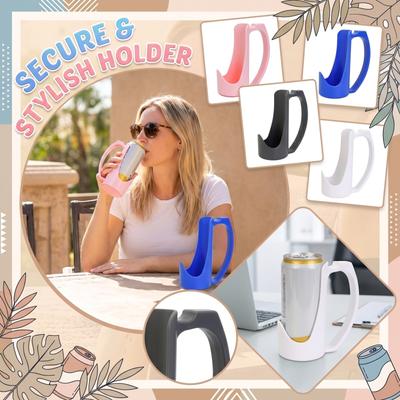 Reusable Can Holder with Ergonomic Handle for Standard Beverage Cans Creative Plastic Cup Handle for Easy Grip and Stability