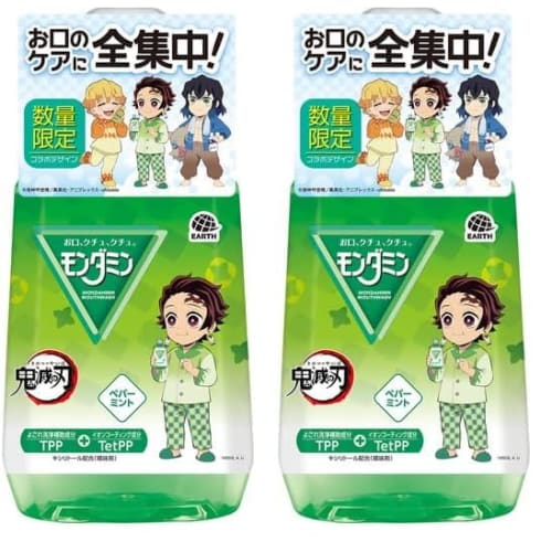 Mondamin Peppermint Mouthwash (Demon Slayer Design) 1080mL (Earth Pharmaceutical) (x 2)