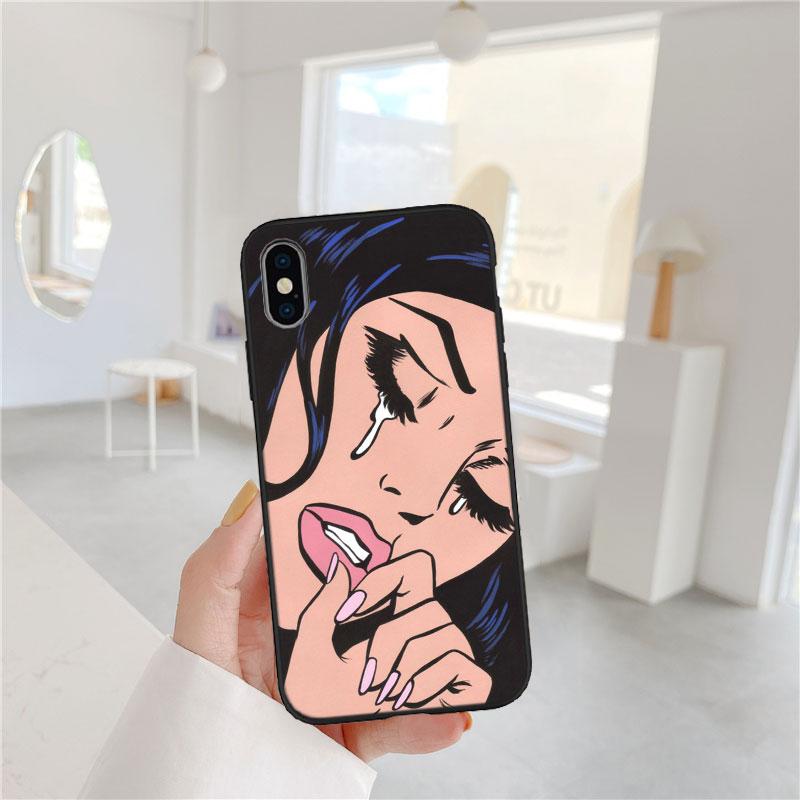PP21 Crying Comic Girl Sad Soft Shell Phone Case for Xiaomi Poco C40 C50 C51 C55 C65 C71 C75 F3 F5 F6 F7 M2 M3 Pro Ultra