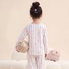 Fenteng Girls' Striped Rabbit Antibacterial Cotton Pajama Set