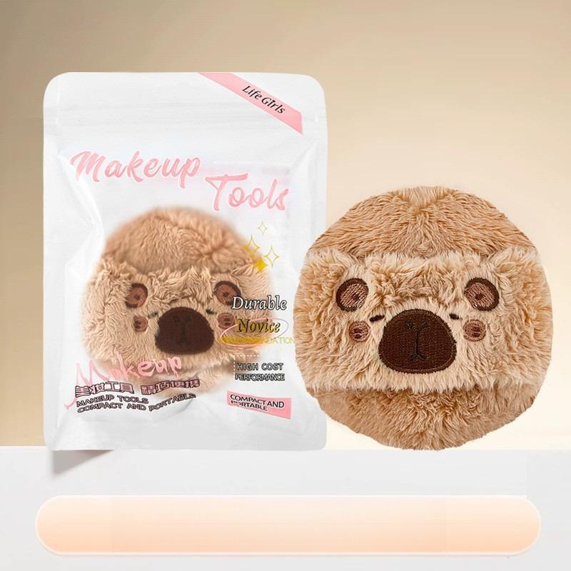 Bear Flocking Puff Soft Skin-friendly Loose Powder Flocking Comfortable Thick Setting Plush Puff Beauty Tool