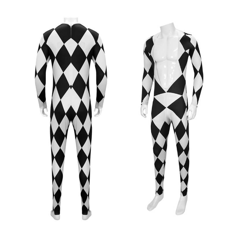 Black Freedie Mercury And White Grid Cosplay Stage Performance Costume Halloween