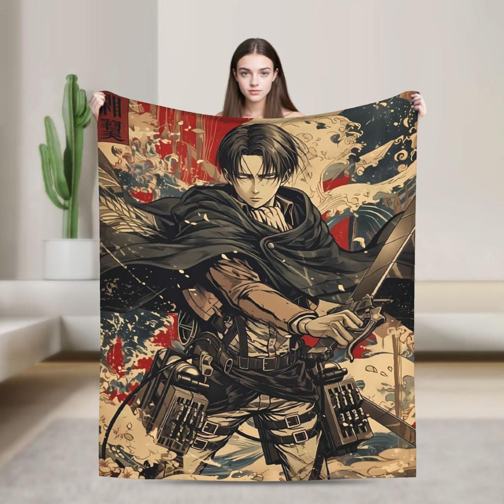 Anime Attack On Titan Blankets Camping Flannel Throw Blanket For Outdoor Soft Custom Quality Bedspread Gift