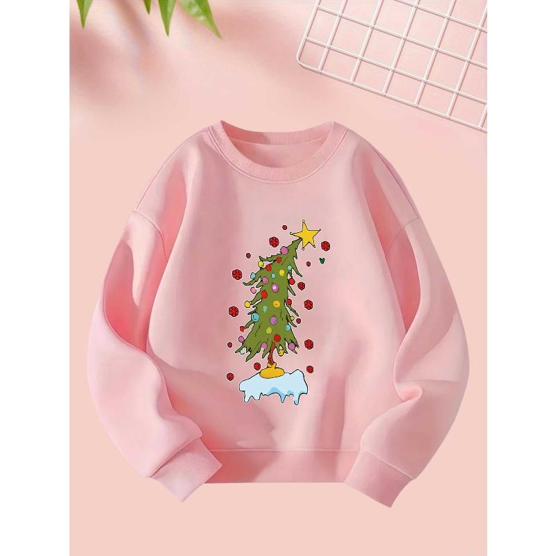 A Casual Long-Sleeve Sweatshirt Featuring Creative Christmas Designs, Perfect for Girls, Ideal As a Christmas Gift for The Autumn And Winter Seasons