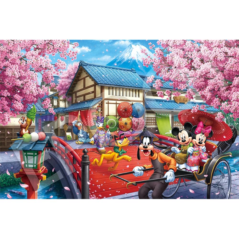Epoch 1000 Piece Jigsaw Puzzle Disney Puzzle Decoration Collage Micky & Friends -Sakura Journey- ...