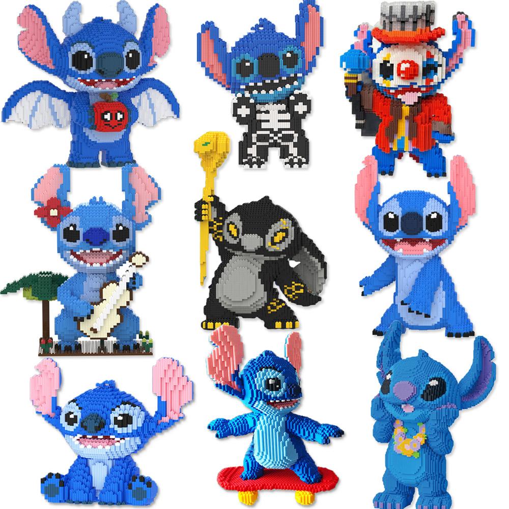 Cool Joker Stitch Magic Building Block Kawaii Baby Stitch Angel Model Halloween Stitch Assembled Bricks Toy For Kids Santa Gift
