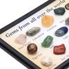 multi-color natural mineral texture mini crystal collection stones  cabinet mineral specimen layout