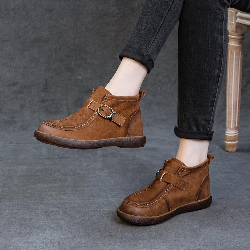 

Ankle Boots Women Winter Round Toe Buckle Strap Short Boots Women s Platform Designer Knight Boots Women Shoes 40