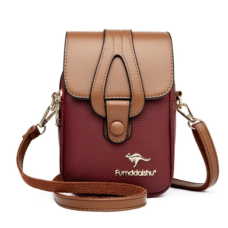 Ladies' Small Bag New Trendy and Versatile Mobile Wallet, Multi-layer Light Luxury Texture Single Shoulder Crossbody Bag