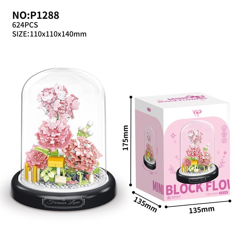 Mini Blocks Simulation Flowers Building Bricks Eternal Plant Preserved Fresh Rose Artificial Sakura Adult Toy Gift Girl Present