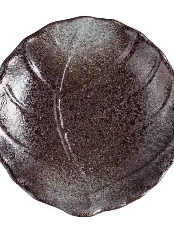 Japanese Ceramic Leaf Design Small Dish for Snacks, Sauce, or Sushi