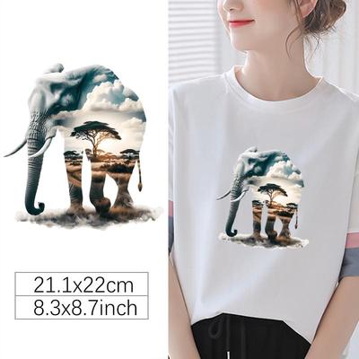 Patch Iron Hot Elephant Stickers Diy Clothes Stickers Heat Press Appliqued Iron-On Transfers For Clothing T-Shirt Jeans