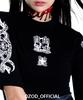 OZOD Snake Crop Top_Black