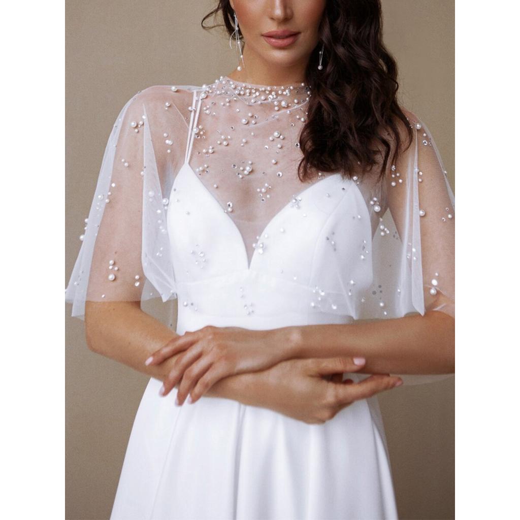 Spring Summer New Women's Long Dress, European American Sexy Pearl Spaghetti Strap Sleeveless Evening Party Gown
