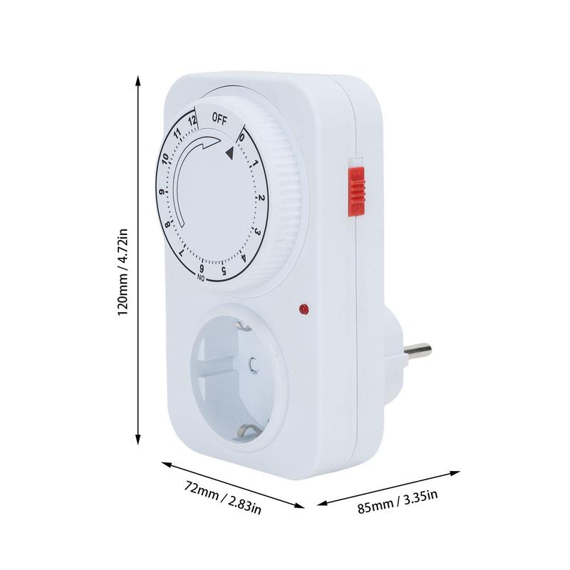 12 Hour Mechanical Indoor Outlet Timer 16A Socket Timer for Indoor Lighting Water Pump Electric Bike Charging PC Timer Plug