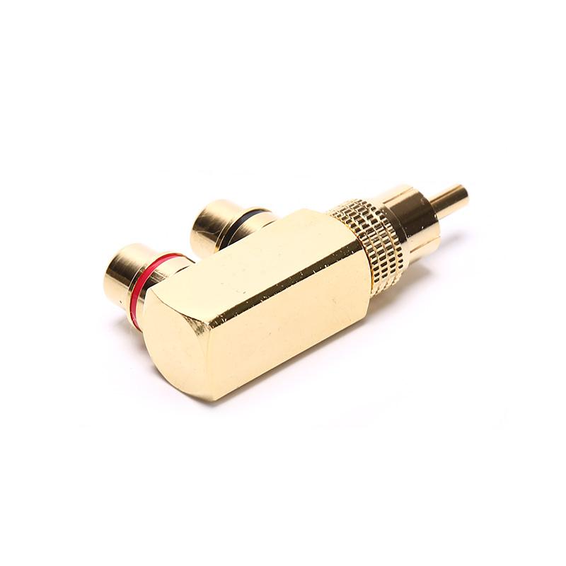 Gold Plated Av Audio Splitter Plug Rca Adapter 1 Male To 2 Female F Connector