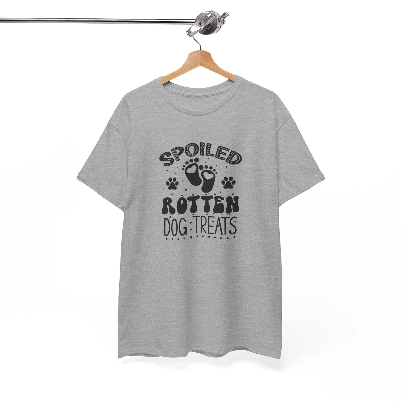 Spoiled Rotten Dog Treat Dog T-Shirt – Funny Puppy Lover Paw Print Graphic Tee M