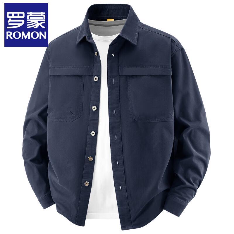 Romon Men s 100% Cotton Long Sleeve Casual Work Shirt M