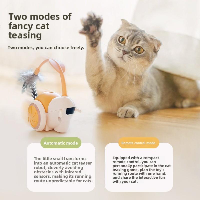 Pet toy for cats, a special boredom-relief gadget, remote-controlled smart automatic obstacle-avoiding electric cat teaser car