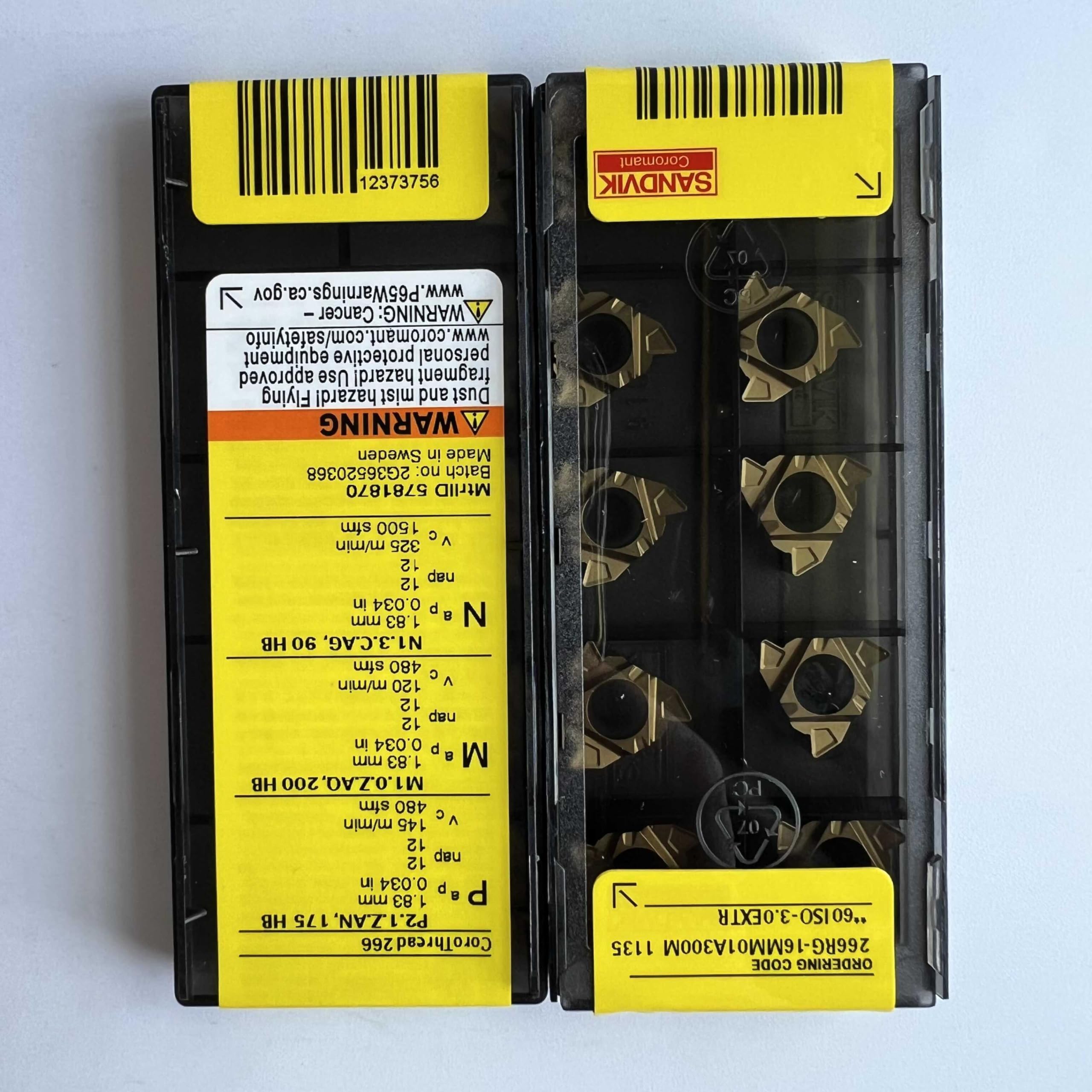 

Original Sandvik / 266RG-16MM01A300M 1135 / CNC lathe carbide blade 10 Pcs