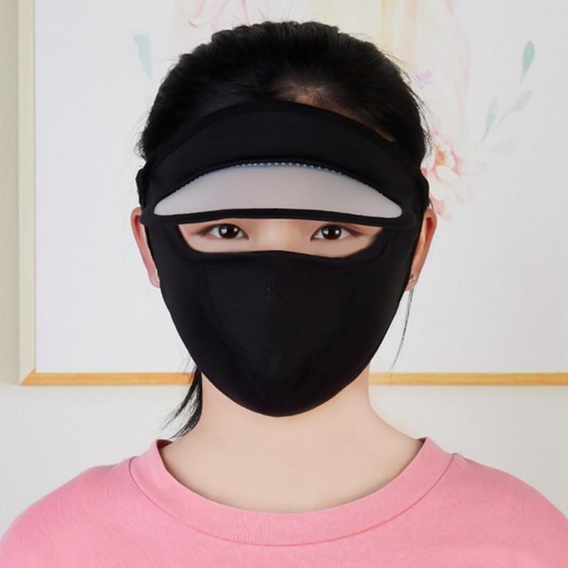 Women Thin Breathable Ice Silk Sunscreen Long Neck Full Face Mask Summer UV Protection Cycling Outdoor Beach Sun Hat