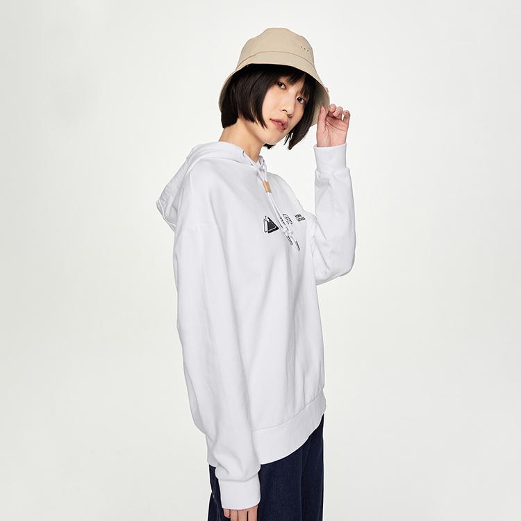 Buddy Lee Series Hooded Embroidered Long Sleeve Sweatshirt Unisex sweatshirt White LUT006229CRU00FK14000