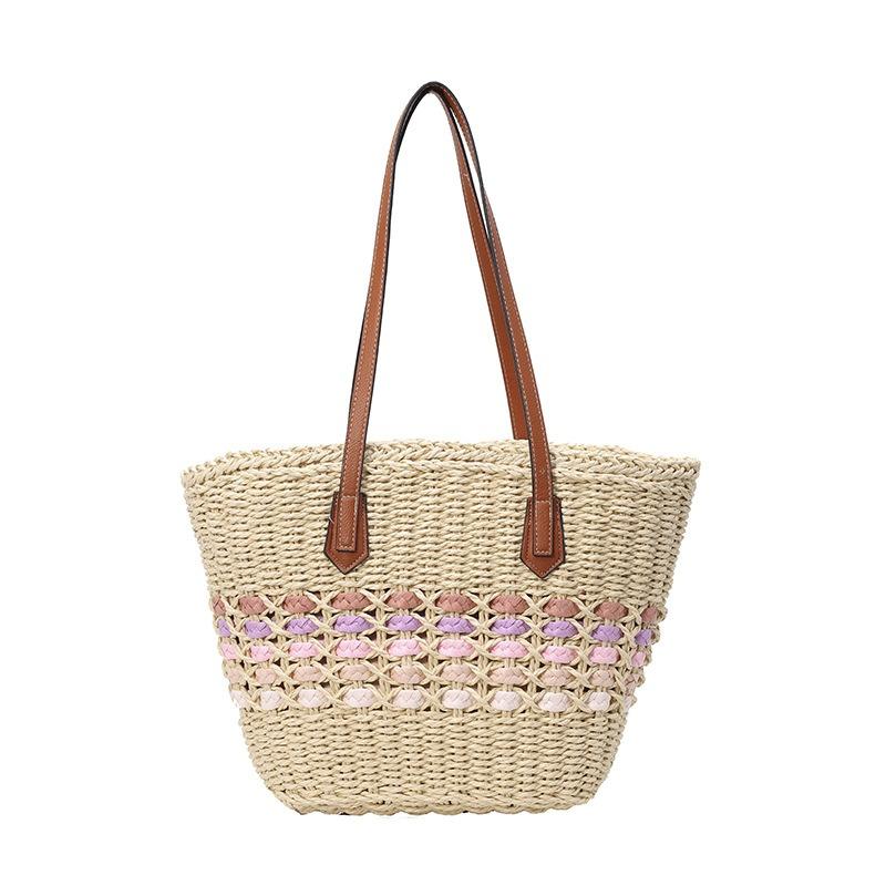 Straw Bag High-end Woven Bag Women's Large-capacity New Beach Underarm Vegetable Basket Commuter Tote Bag