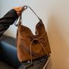 Frosted retro bag women's autumn and winter new large-capacity messenger casual versatile commuter tote bag