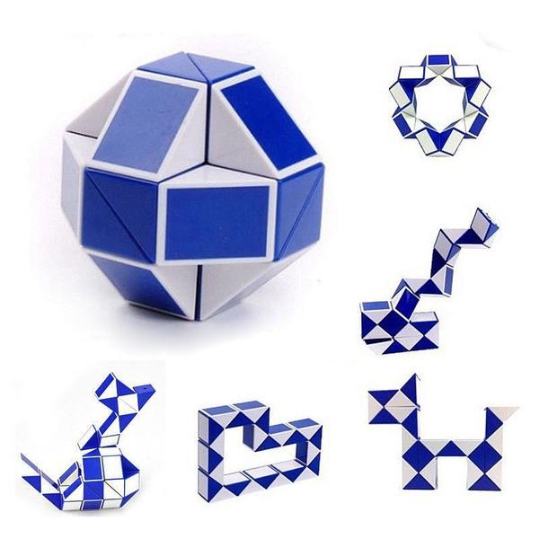 2Pcs/Set Creative Magic Snake Shape Toy Game 3D Cube Puzzle Twist Puzzle ToyS Gift Random Color