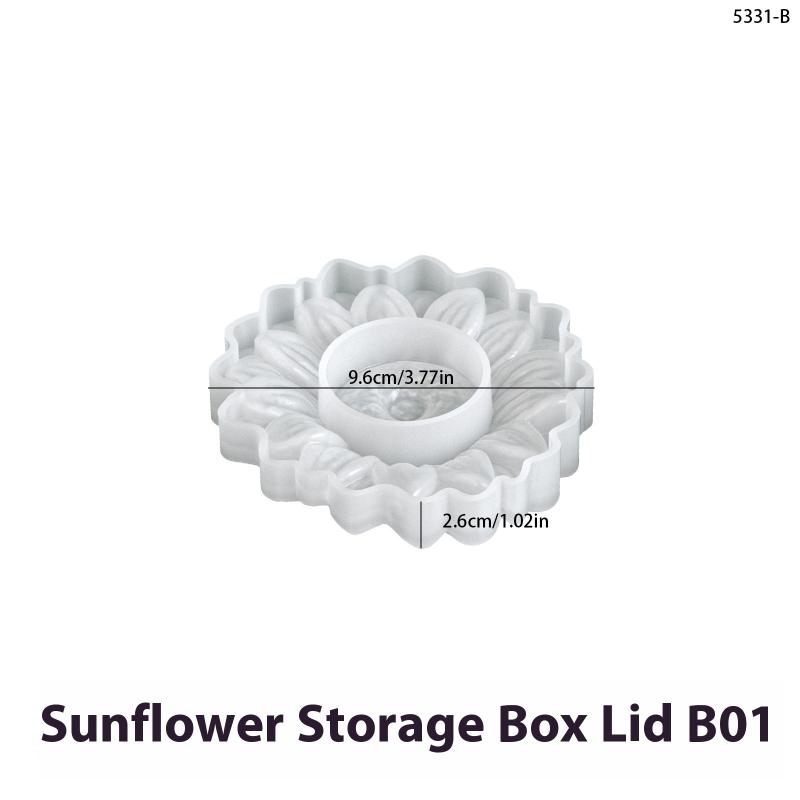 Подсолнух Свечной стакан Бетонная силиконовая форма Эпоксидная смола Цветок Коробка для хранения Формы Свечное украшение Подсвечник