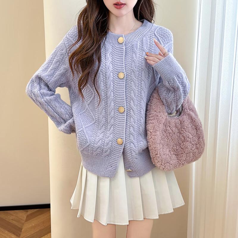 

TonLion Women s Loose Cable Knit Cardigan L